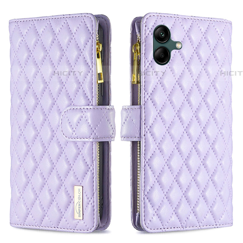 Handytasche Stand Schutzhülle Flip Leder Hülle B12F für Samsung Galaxy A04E Violett Plus