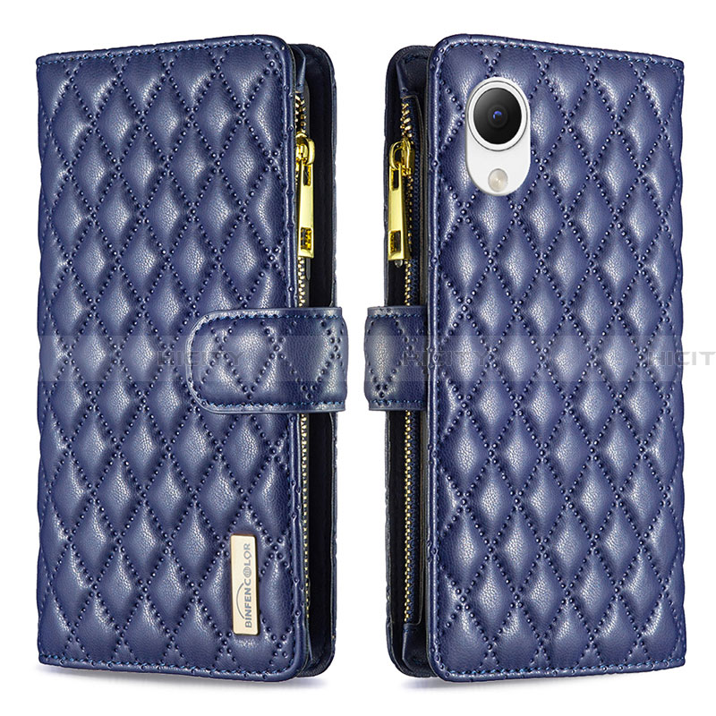 Handytasche Stand Schutzhülle Flip Leder Hülle B12F für Samsung Galaxy A23 5G SC-56C Blau