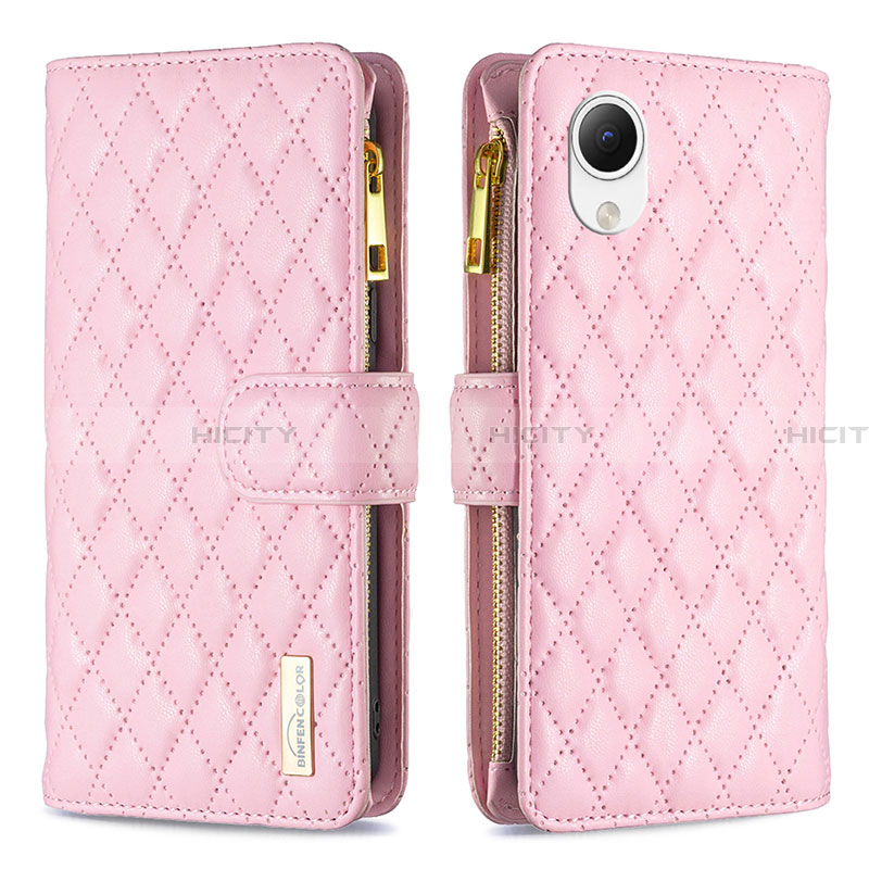 Handytasche Stand Schutzhülle Flip Leder Hülle B12F für Samsung Galaxy A23s Rosegold Plus