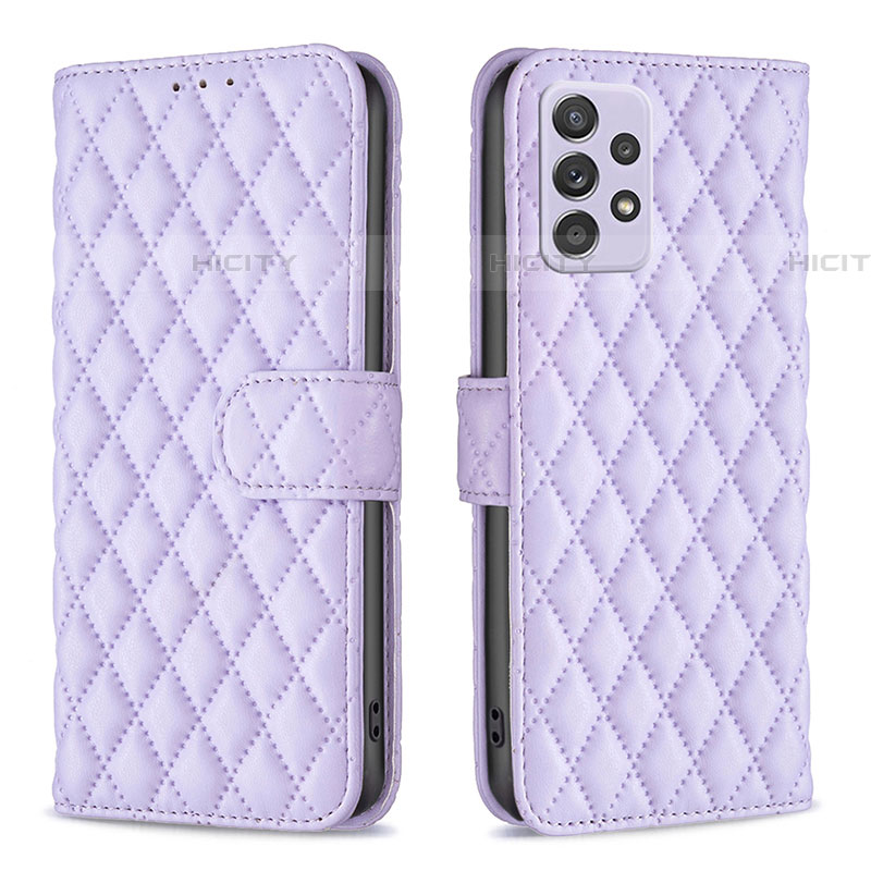 Handytasche Stand Schutzhülle Flip Leder Hülle B12F für Samsung Galaxy A52 4G Violett