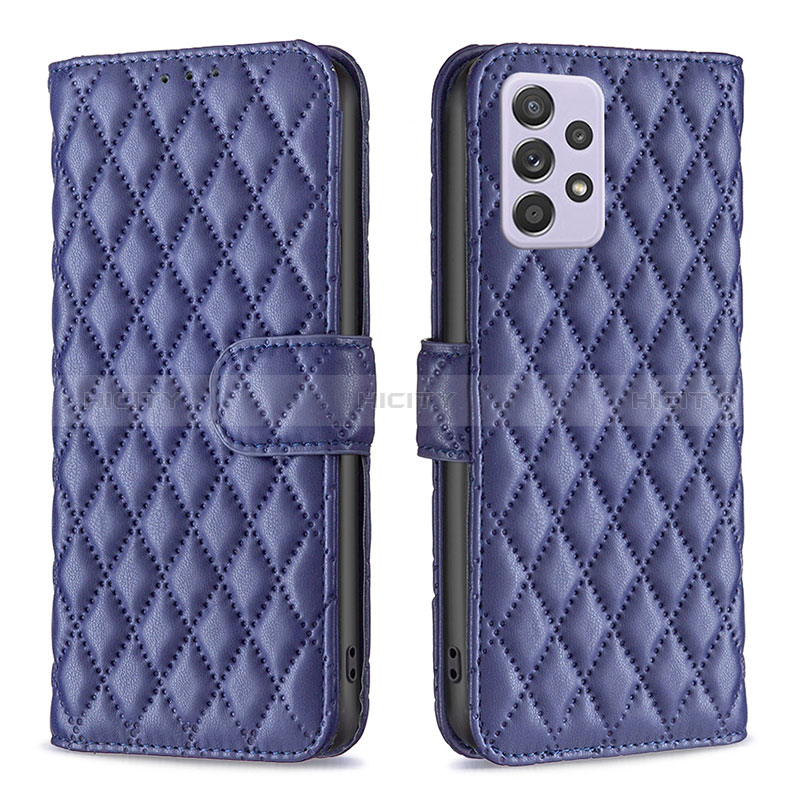 Handytasche Stand Schutzhülle Flip Leder Hülle B12F für Samsung Galaxy A52s 5G Blau