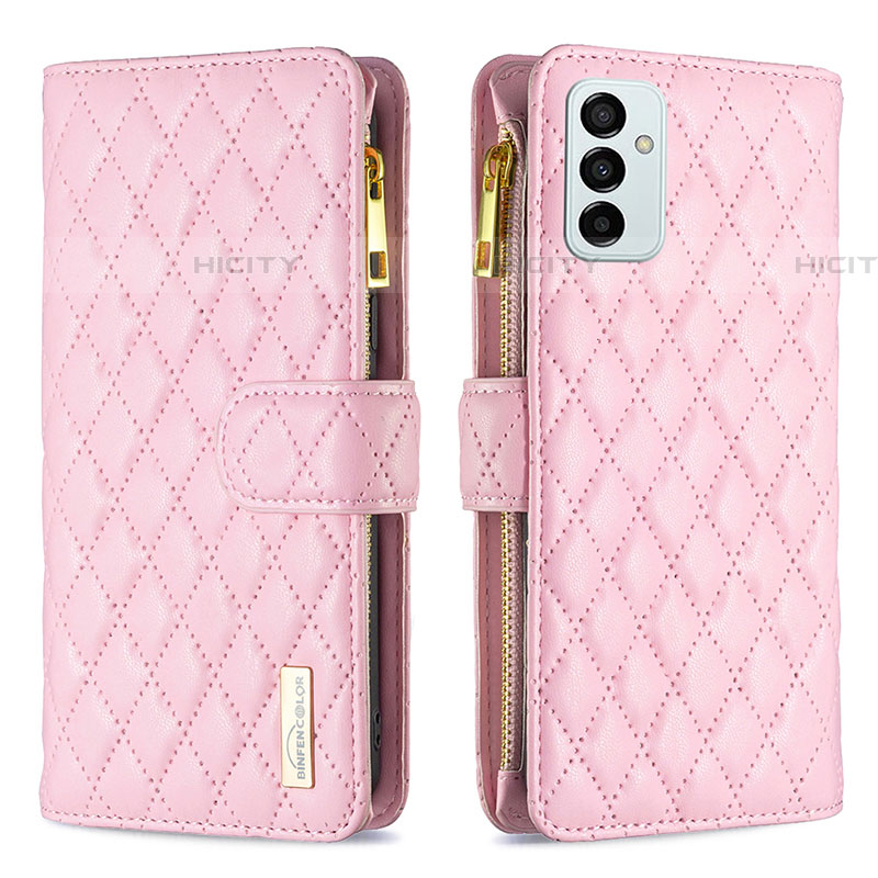 Handytasche Stand Schutzhülle Flip Leder Hülle B12F für Samsung Galaxy F23 5G Rosegold Plus