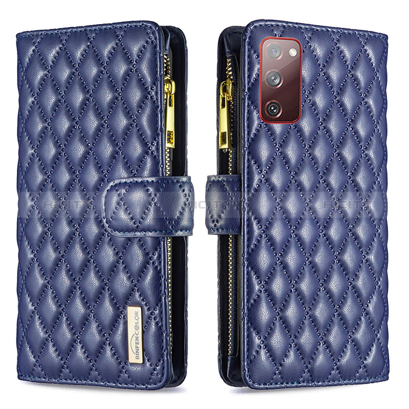 Handytasche Stand Schutzhülle Flip Leder Hülle B12F für Samsung Galaxy S20 FE 5G Blau