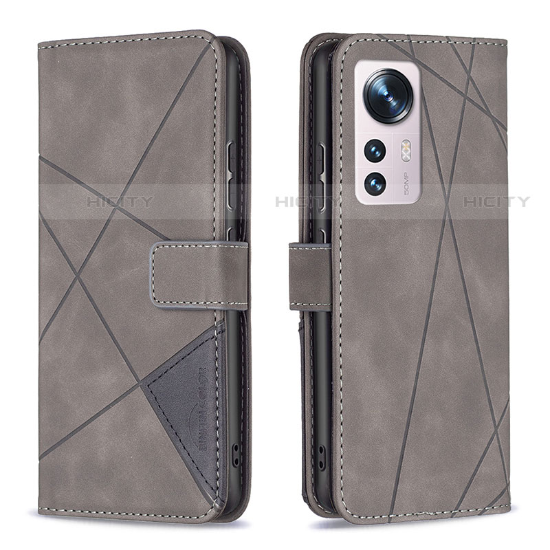 Handytasche Stand Schutzhülle Flip Leder Hülle B12F für Xiaomi Mi 12S 5G Grau