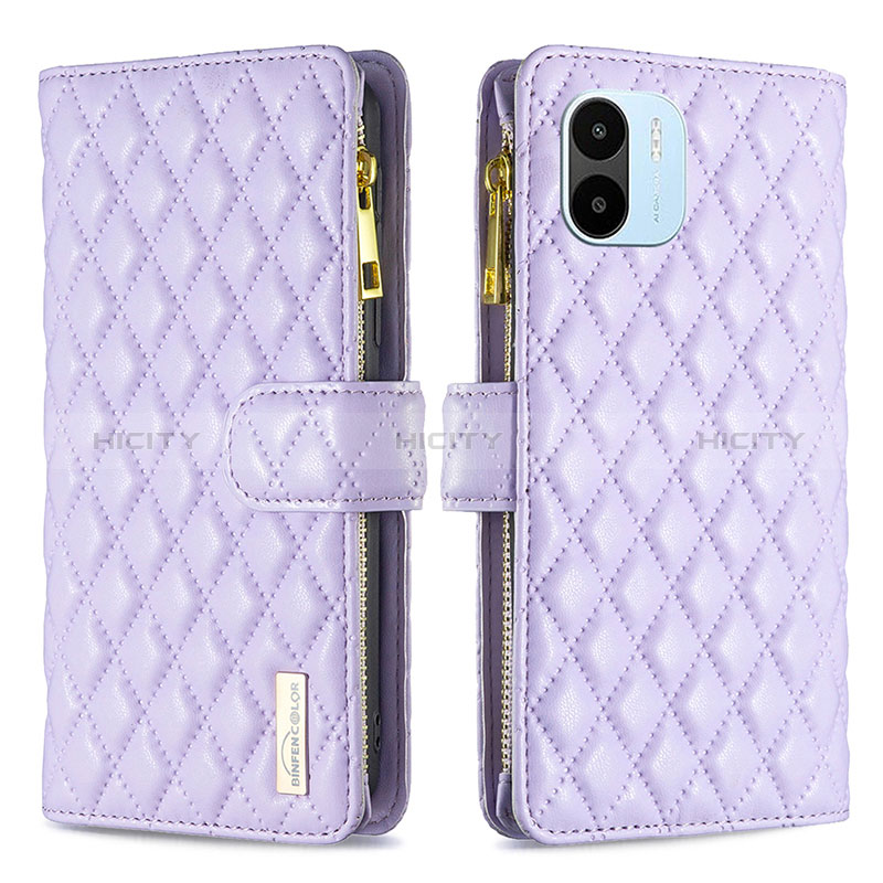 Handytasche Stand Schutzhülle Flip Leder Hülle B12F für Xiaomi Poco C50 Violett