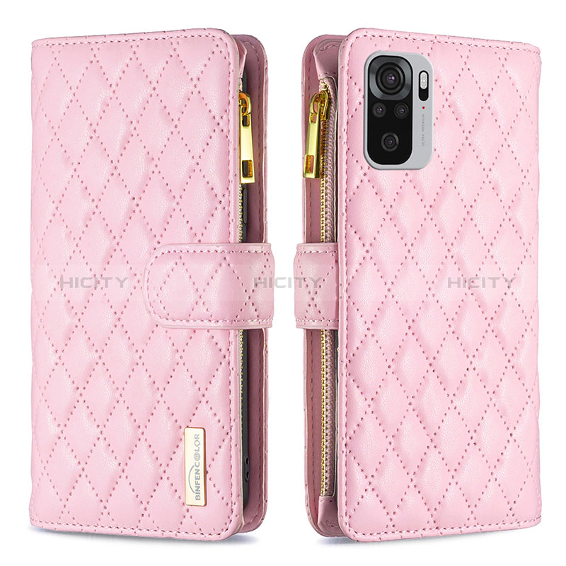 Handytasche Stand Schutzhülle Flip Leder Hülle B12F für Xiaomi Poco M5S Rosegold Plus