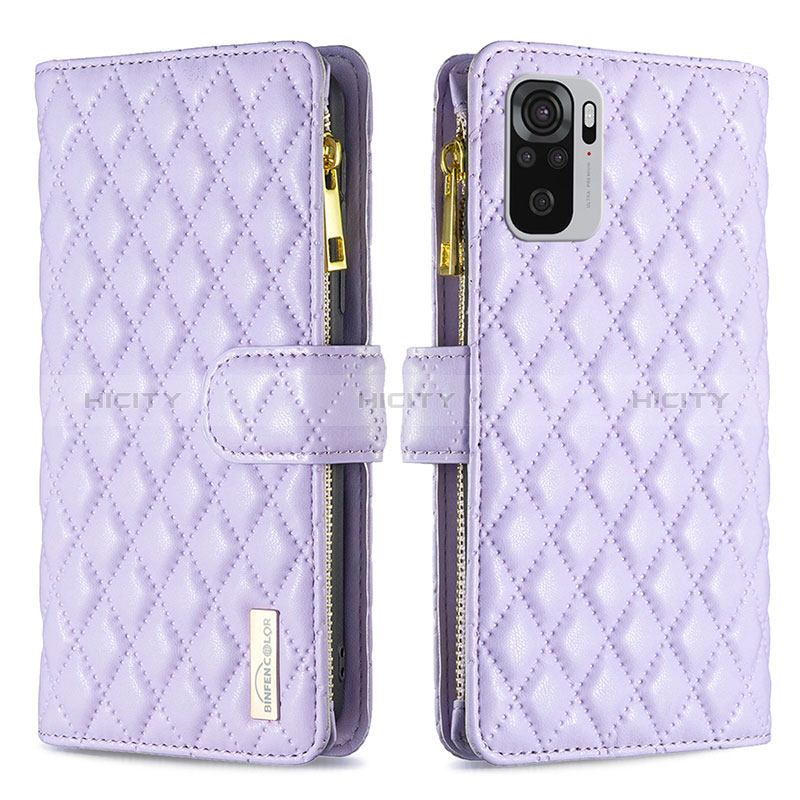 Handytasche Stand Schutzhülle Flip Leder Hülle B12F für Xiaomi Redmi Note 10S 4G Violett Plus