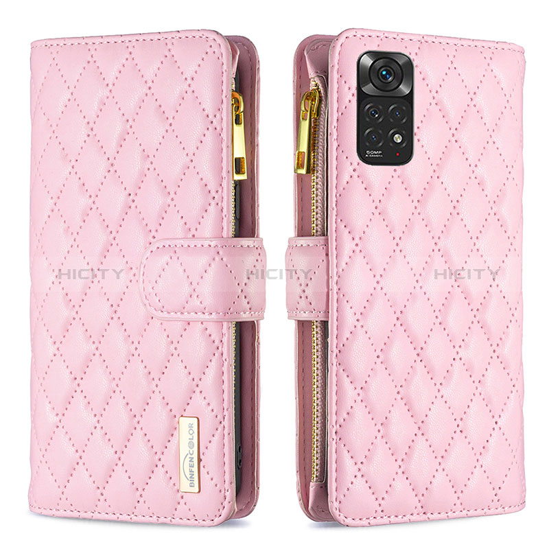 Handytasche Stand Schutzhülle Flip Leder Hülle B12F für Xiaomi Redmi Note 11S 4G Rosegold Plus