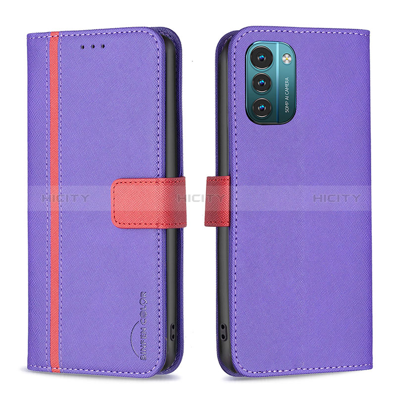 Handytasche Stand Schutzhülle Flip Leder Hülle B13F für Nokia G11 Violett Plus