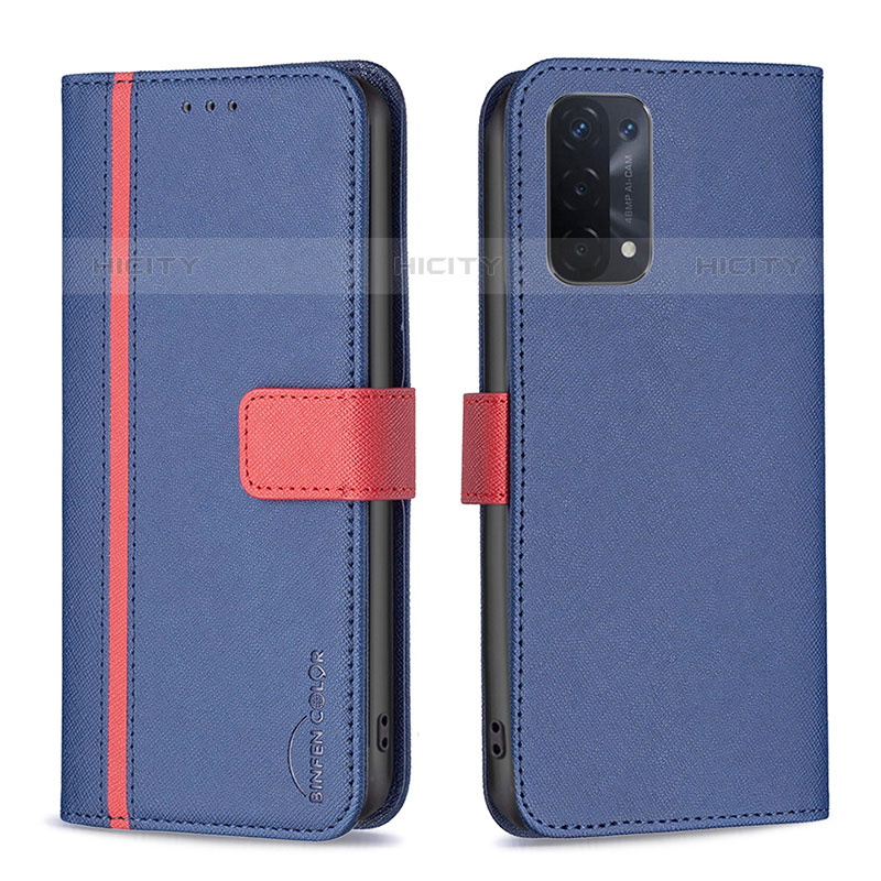 Handytasche Stand Schutzhülle Flip Leder Hülle B13F für OnePlus Nord N200 5G Blau