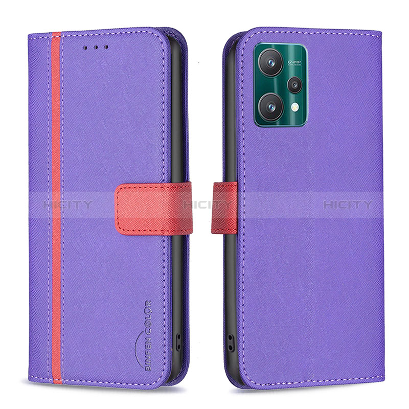 Handytasche Stand Schutzhülle Flip Leder Hülle B13F für Realme 9 5G Violett