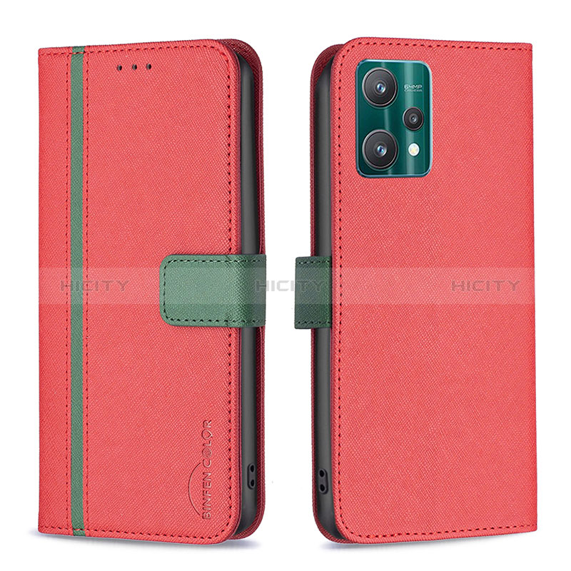 Handytasche Stand Schutzhülle Flip Leder Hülle B13F für Realme 9 Pro 5G Rot