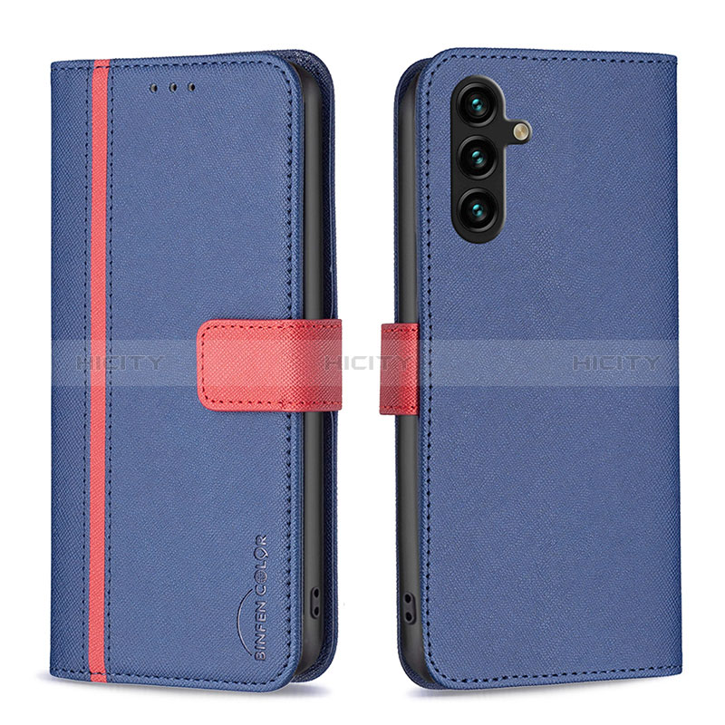 Handytasche Stand Schutzhülle Flip Leder Hülle B13F für Samsung Galaxy A04s Blau Plus