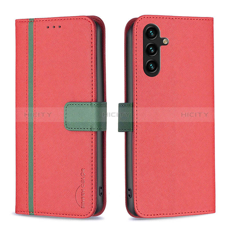 Handytasche Stand Schutzhülle Flip Leder Hülle B13F für Samsung Galaxy A04s Rot Plus