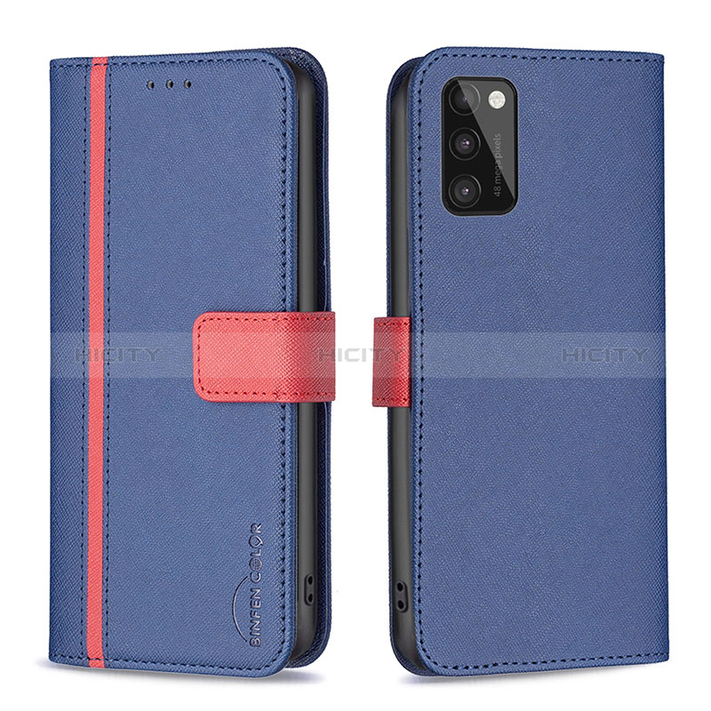 Handytasche Stand Schutzhülle Flip Leder Hülle B13F für Samsung Galaxy A41 Blau