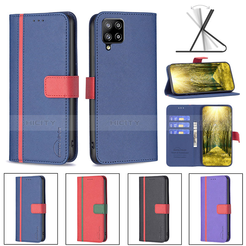 Handytasche Stand Schutzhülle Flip Leder Hülle B13F für Samsung Galaxy A42 5G groß