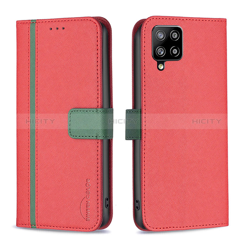 Handytasche Stand Schutzhülle Flip Leder Hülle B13F für Samsung Galaxy A42 5G Rot Plus