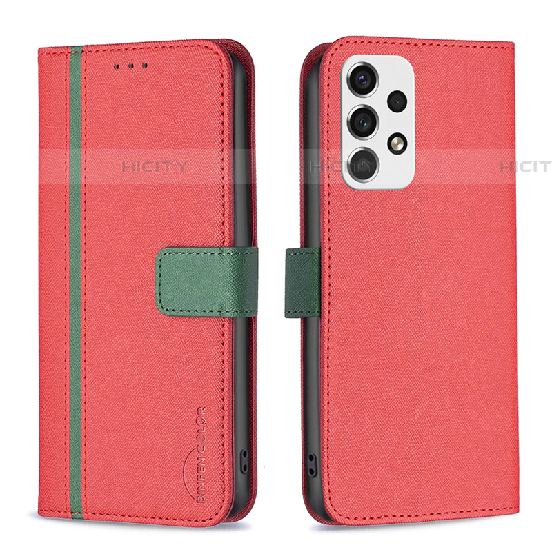 Handytasche Stand Schutzhülle Flip Leder Hülle B13F für Samsung Galaxy A53 5G Rot Plus