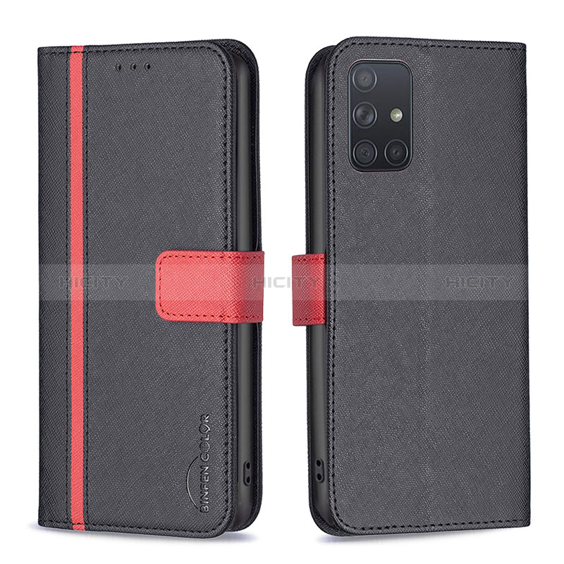 Handytasche Stand Schutzhülle Flip Leder Hülle B13F für Samsung Galaxy A71 5G groß