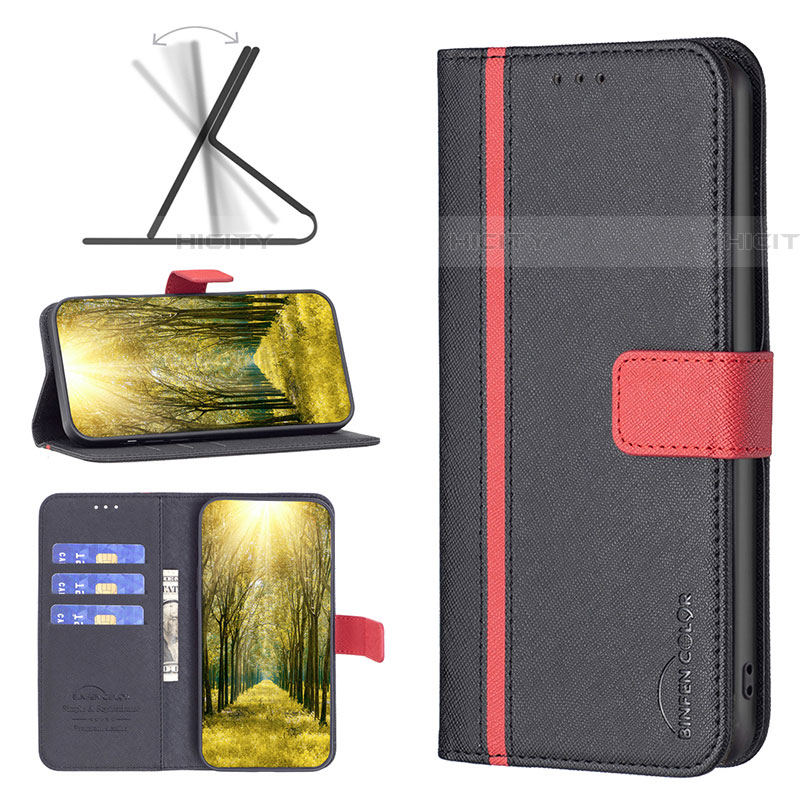 Handytasche Stand Schutzhülle Flip Leder Hülle B13F für Samsung Galaxy A72 4G groß