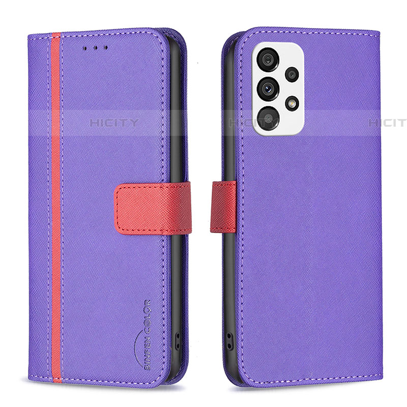 Handytasche Stand Schutzhülle Flip Leder Hülle B13F für Samsung Galaxy A73 5G Violett