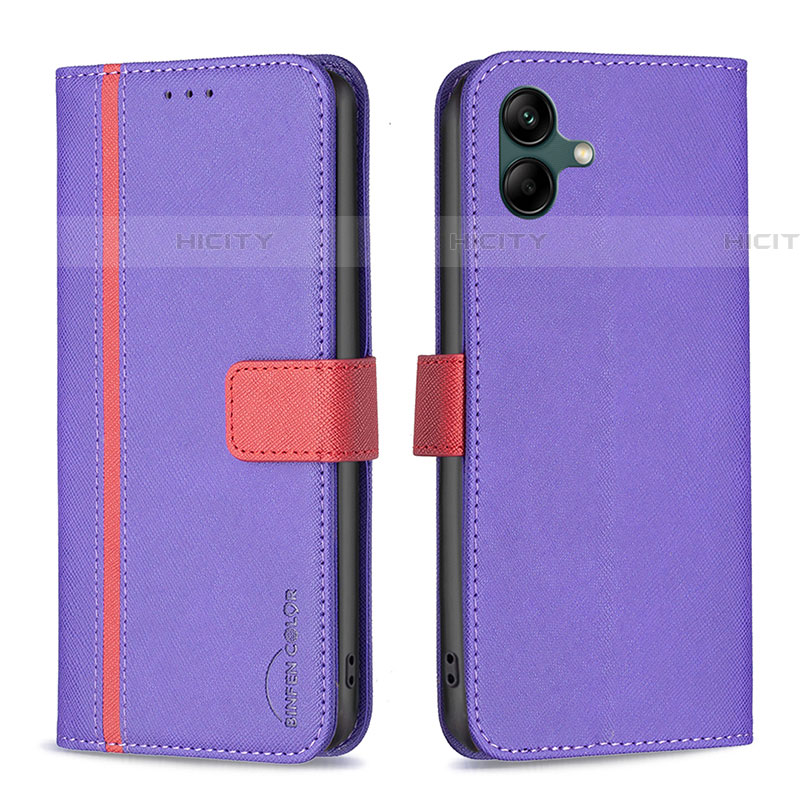 Handytasche Stand Schutzhülle Flip Leder Hülle B13F für Samsung Galaxy F04 Violett