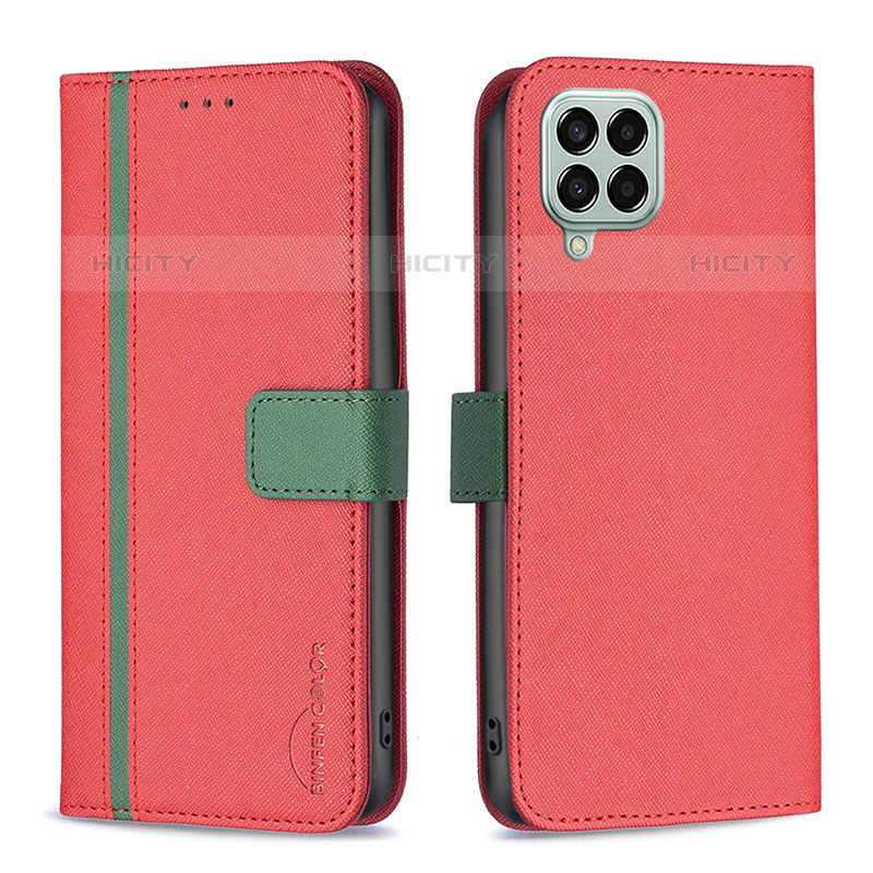 Handytasche Stand Schutzhülle Flip Leder Hülle B13F für Samsung Galaxy M33 5G Rot