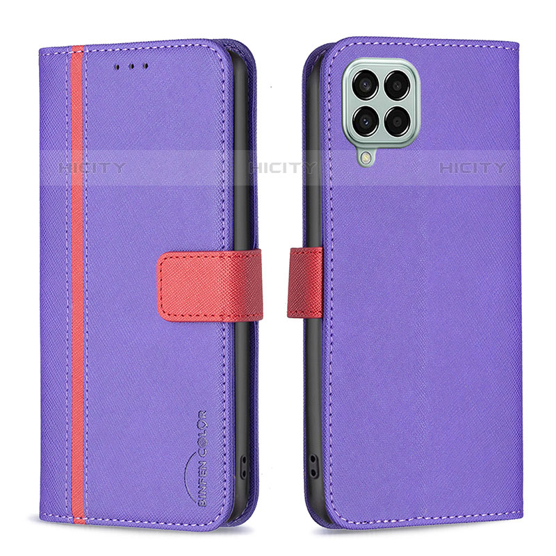 Handytasche Stand Schutzhülle Flip Leder Hülle B13F für Samsung Galaxy M33 5G Violett