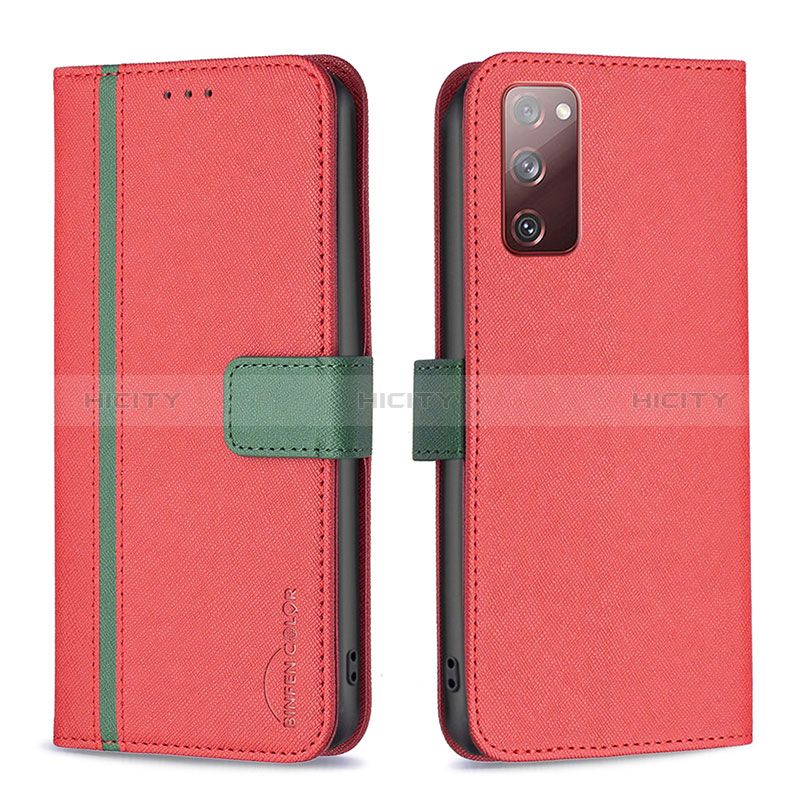 Handytasche Stand Schutzhülle Flip Leder Hülle B13F für Samsung Galaxy S20 FE 5G Rot Plus