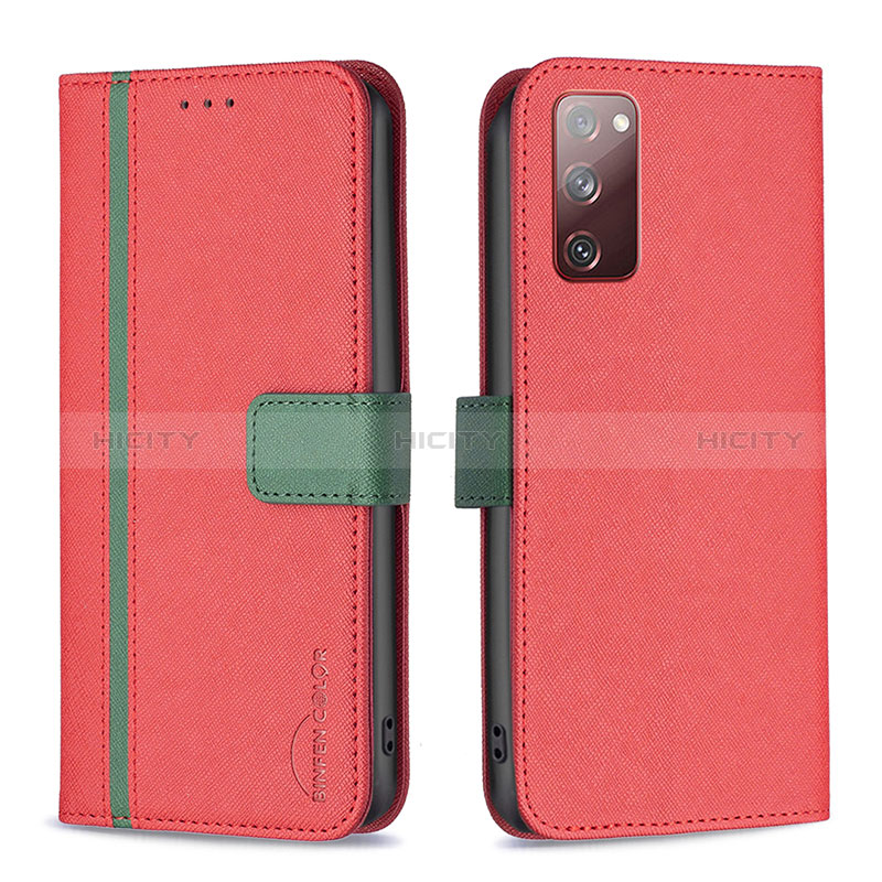 Handytasche Stand Schutzhülle Flip Leder Hülle B13F für Samsung Galaxy S20 Lite 5G Rot Plus