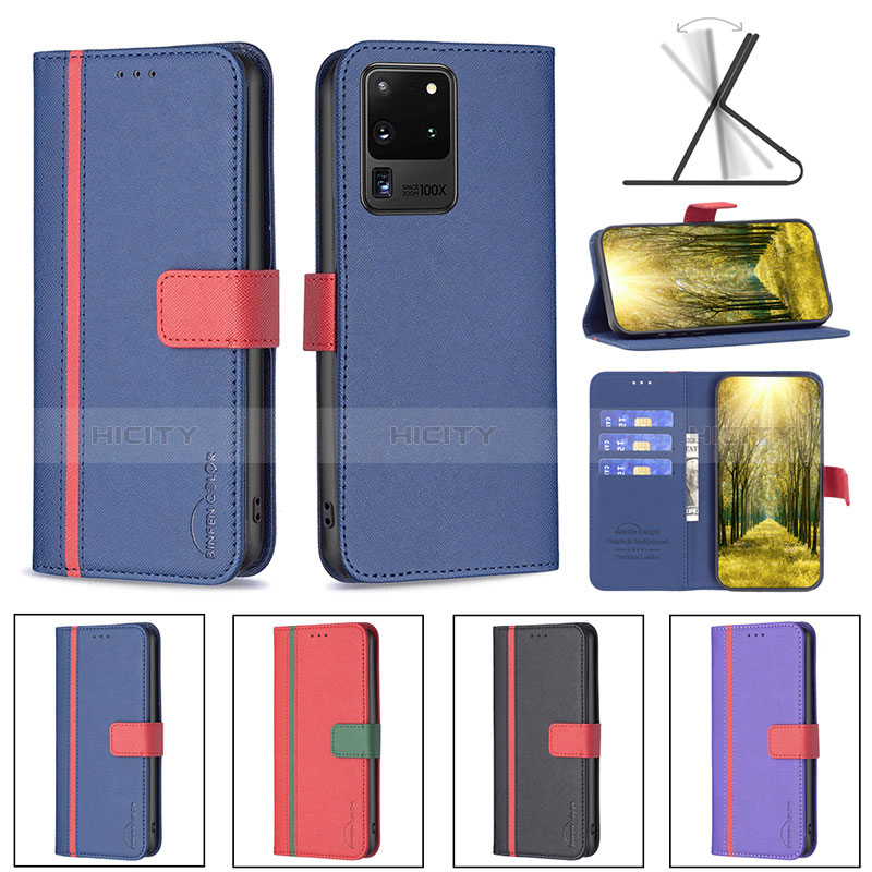 Handytasche Stand Schutzhülle Flip Leder Hülle B13F für Samsung Galaxy S20 Ultra 5G