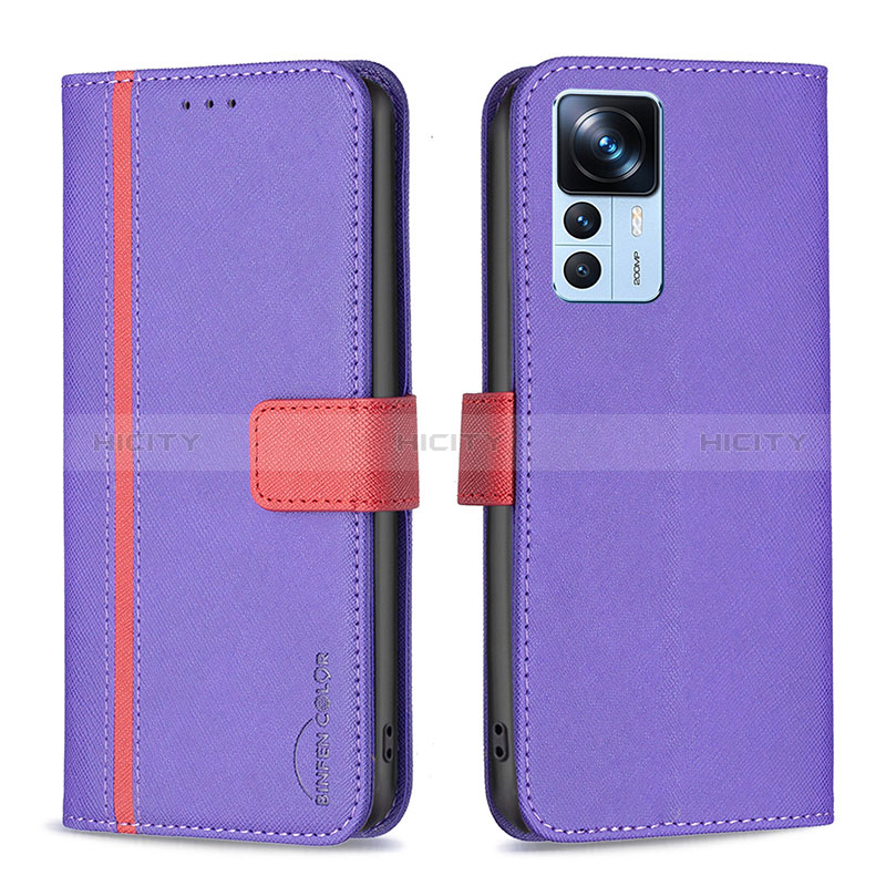 Handytasche Stand Schutzhülle Flip Leder Hülle B13F für Xiaomi Mi 12T 5G Violett