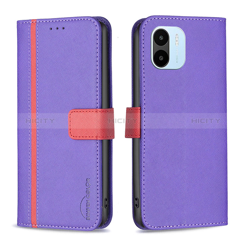 Handytasche Stand Schutzhülle Flip Leder Hülle B13F für Xiaomi Poco C51 Violett Plus