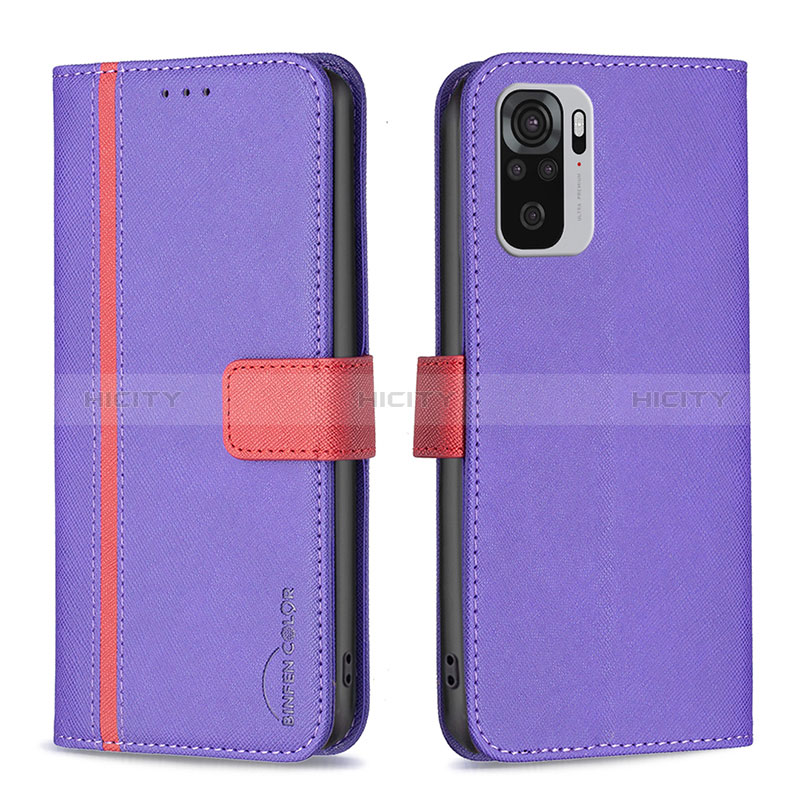 Handytasche Stand Schutzhülle Flip Leder Hülle B13F für Xiaomi Poco M5S Violett