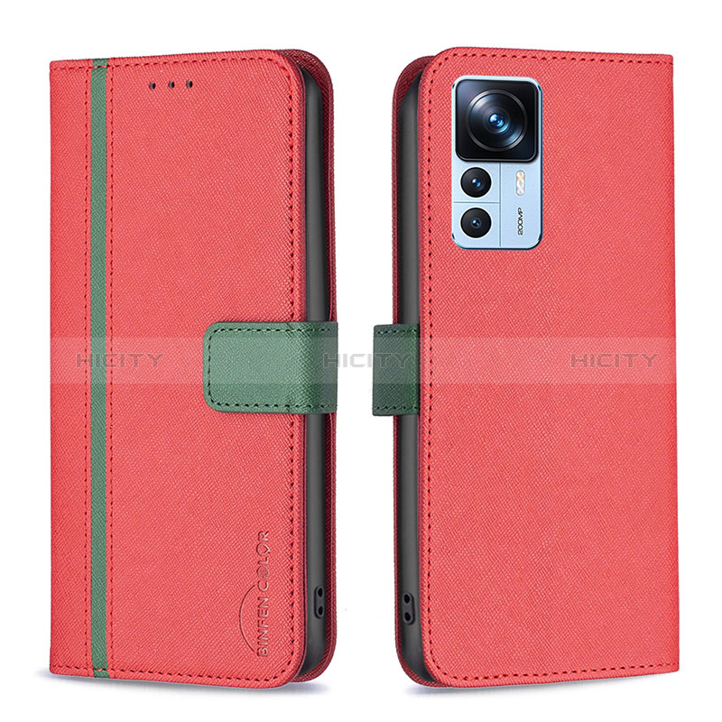 Handytasche Stand Schutzhülle Flip Leder Hülle B13F für Xiaomi Redmi K50 Ultra 5G Rot