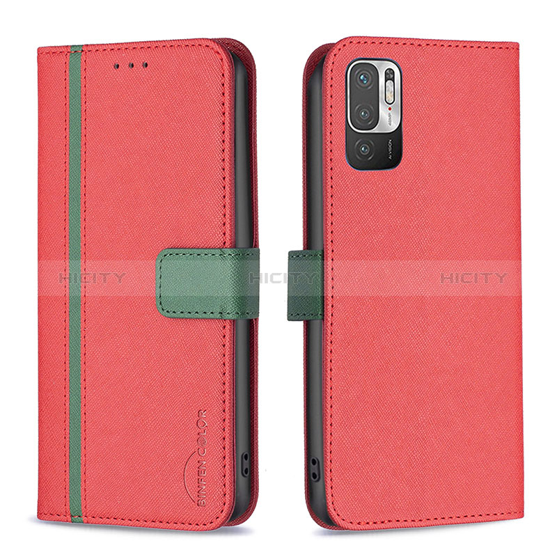 Handytasche Stand Schutzhülle Flip Leder Hülle B13F für Xiaomi Redmi Note 10T 5G Rot