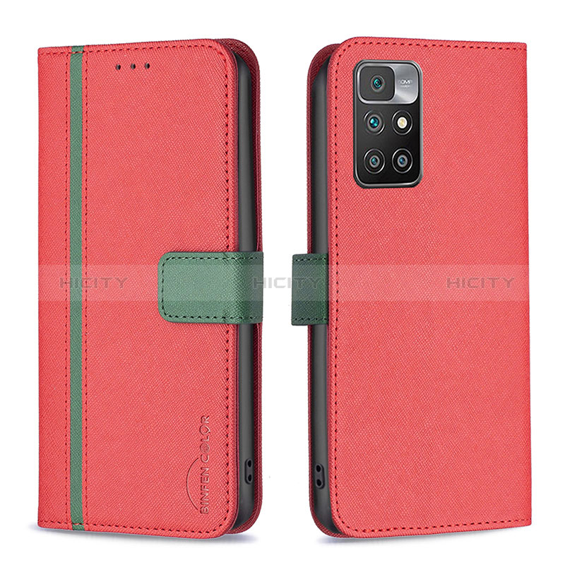 Handytasche Stand Schutzhülle Flip Leder Hülle B13F für Xiaomi Redmi Note 11 4G (2021) Rot Plus