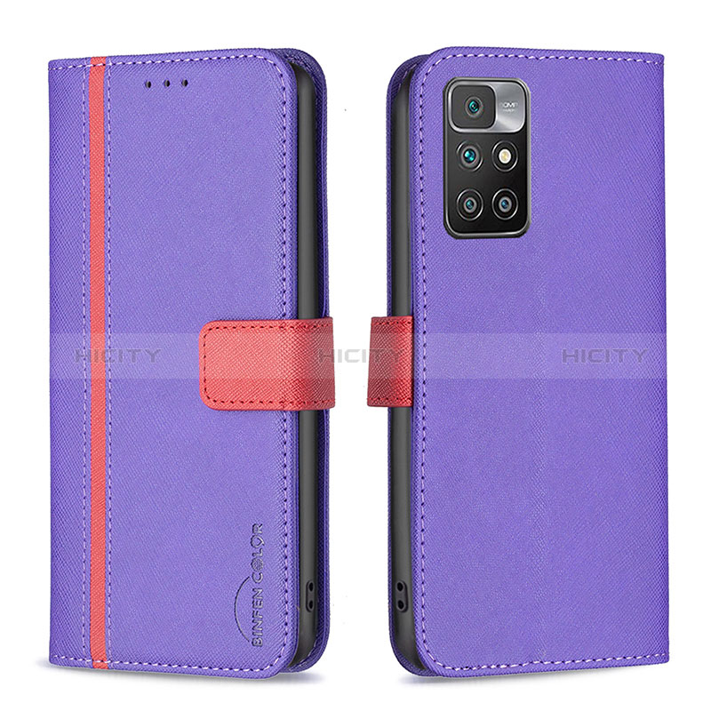 Handytasche Stand Schutzhülle Flip Leder Hülle B13F für Xiaomi Redmi Note 11 4G (2021) Violett Plus