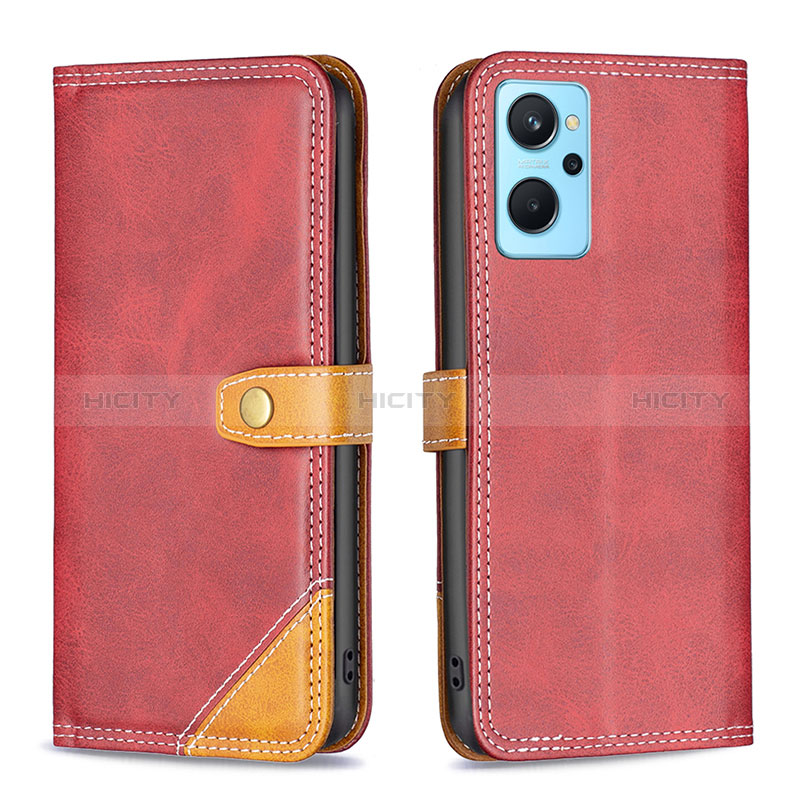 Handytasche Stand Schutzhülle Flip Leder Hülle B14F für Oppo A96 4G Rot