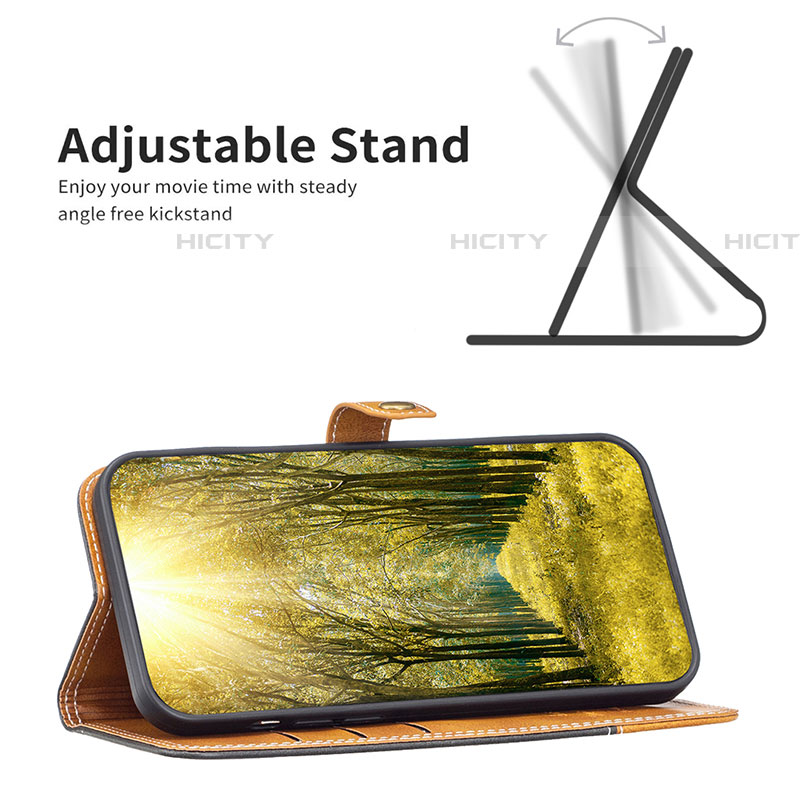 Handytasche Stand Schutzhülle Flip Leder Hülle B14F für Samsung Galaxy A03s groß