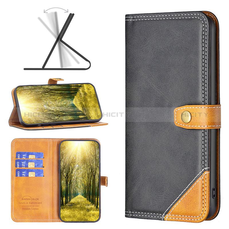 Handytasche Stand Schutzhülle Flip Leder Hülle B14F für Samsung Galaxy A04s groß