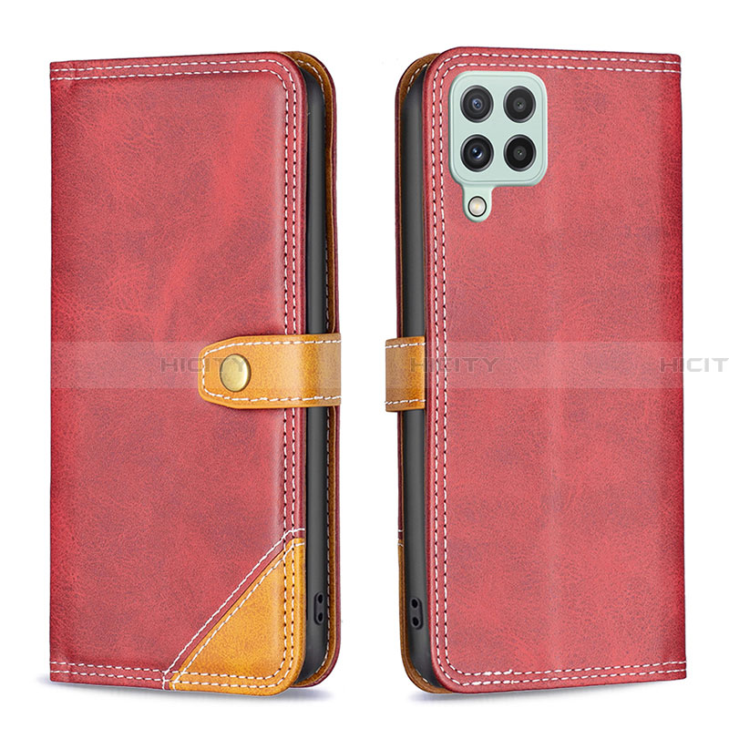 Handytasche Stand Schutzhülle Flip Leder Hülle B14F für Samsung Galaxy A22 4G Rot