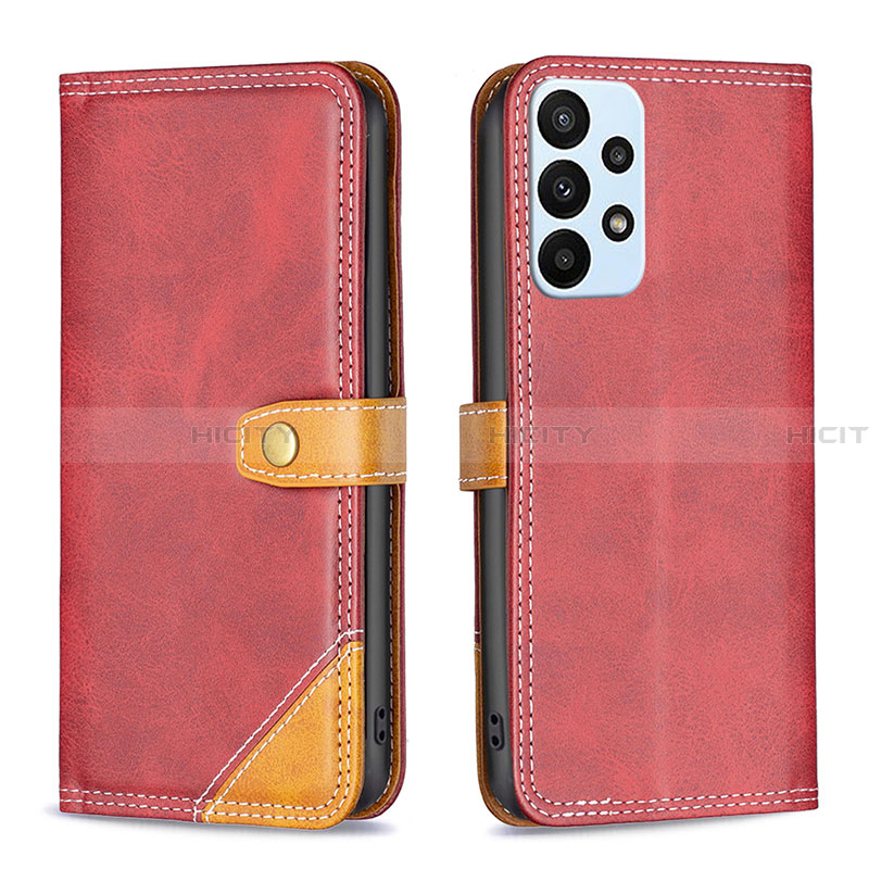 Handytasche Stand Schutzhülle Flip Leder Hülle B14F für Samsung Galaxy A23 4G Rot Plus