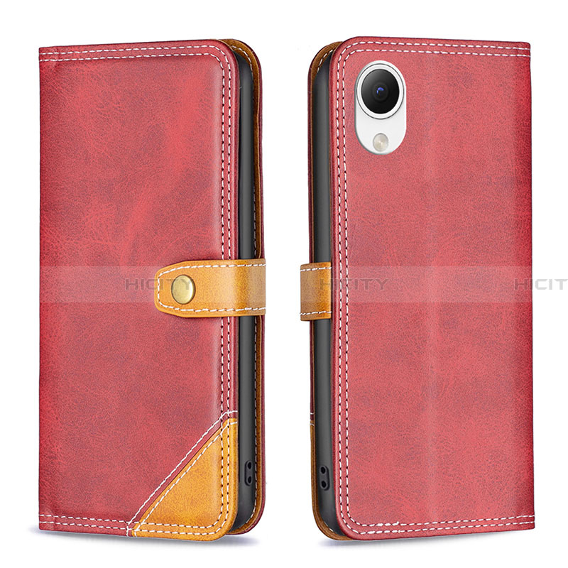 Handytasche Stand Schutzhülle Flip Leder Hülle B14F für Samsung Galaxy A23 5G SC-56C Rot Plus