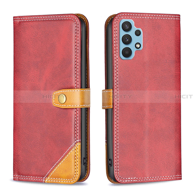 Handytasche Stand Schutzhülle Flip Leder Hülle B14F für Samsung Galaxy A32 4G Rot