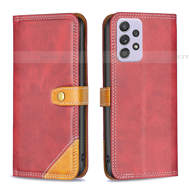 Handytasche Stand Schutzhülle Flip Leder Hülle B14F für Samsung Galaxy A52 4G Rot Plus