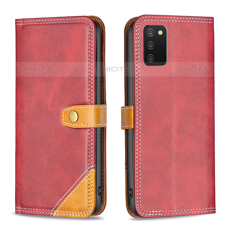 Handytasche Stand Schutzhülle Flip Leder Hülle B14F für Samsung Galaxy M02s Rot Plus