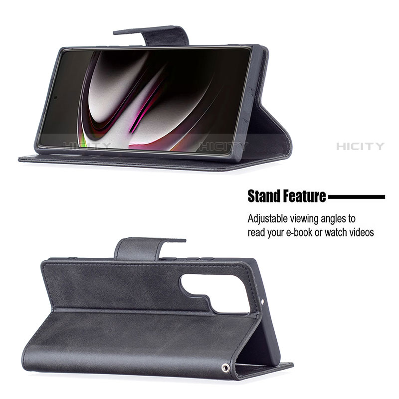 Handytasche Stand Schutzhülle Flip Leder Hülle B14F für Samsung Galaxy S22 Ultra 5G