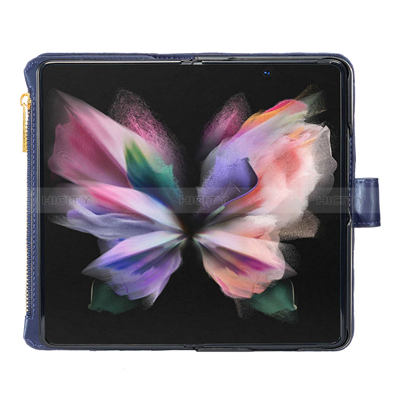 Handytasche Stand Schutzhülle Flip Leder Hülle B14F für Samsung Galaxy Z Fold3 5G groß