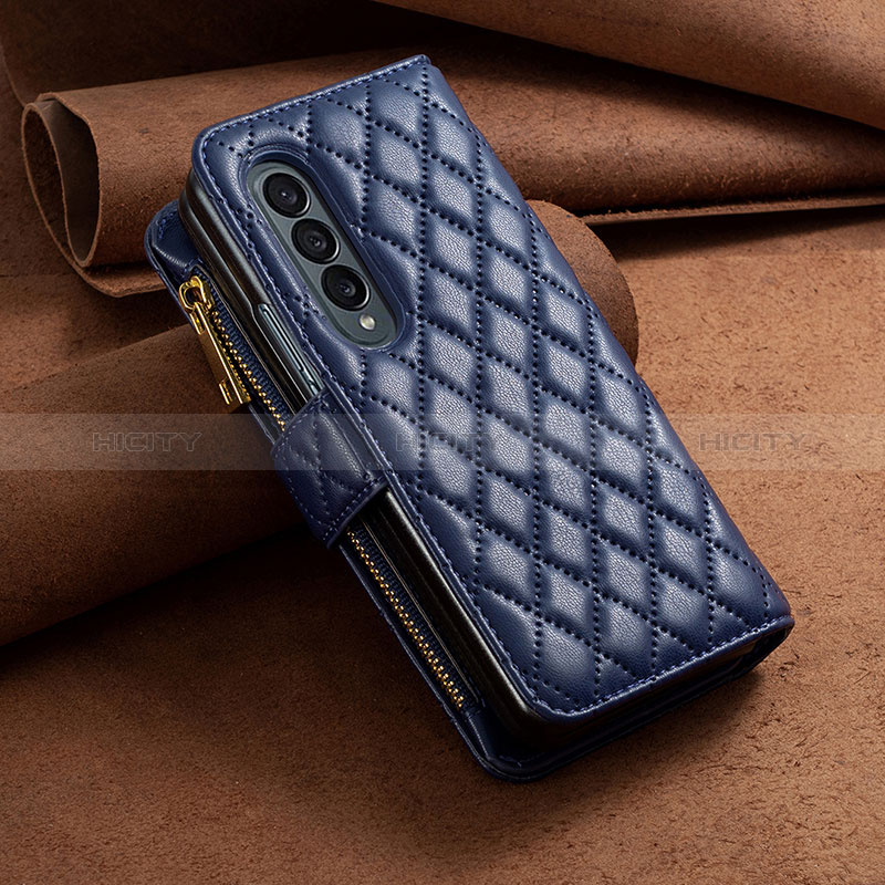 Handytasche Stand Schutzhülle Flip Leder Hülle B14F für Samsung Galaxy Z Fold3 5G groß